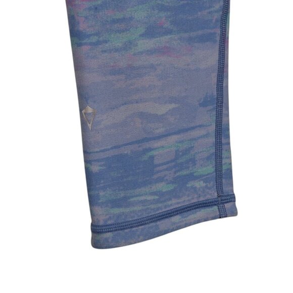 Ivivva Girls Reversible Black Light Blue Purple Abstract Crop Leggings Size 12 - Picture 6 of 9